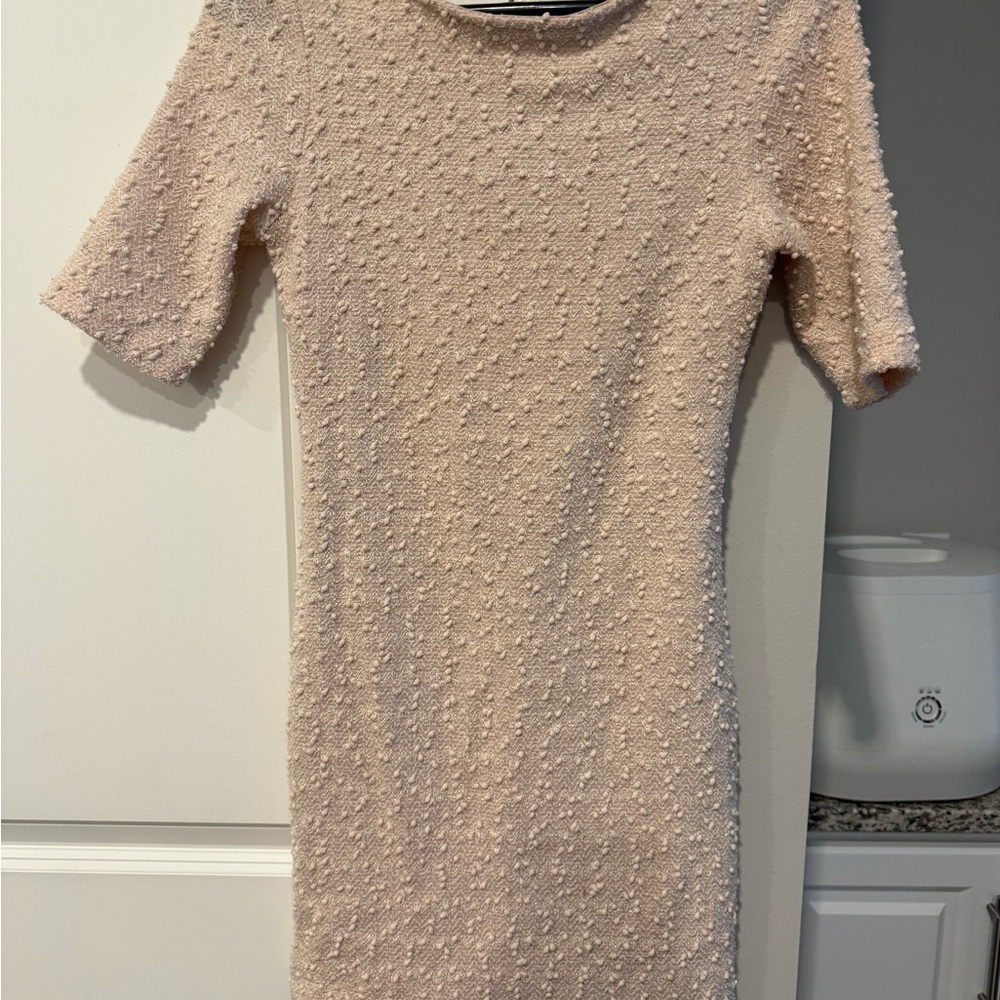 Elegant Cream Textured Dress